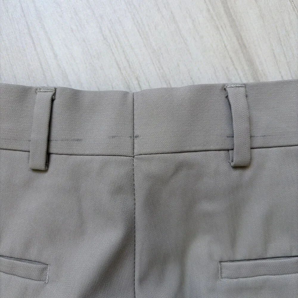 Slim Flex Men’s Chino Pants Tapered Flat Front  29x32 Khaki  Stretch Dress
